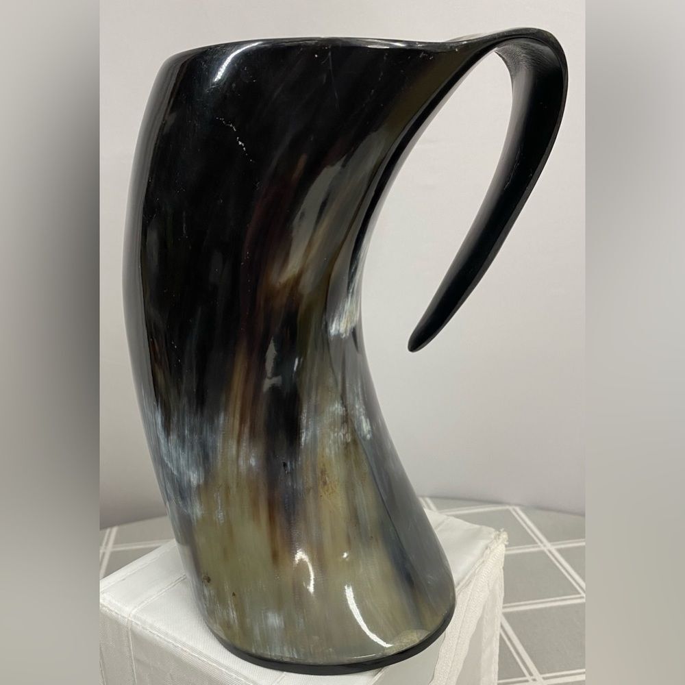 Medieval GOT Viking Horn Tankard 44 oz Jumbo Mead Beer Mug Cosplay Reenactment